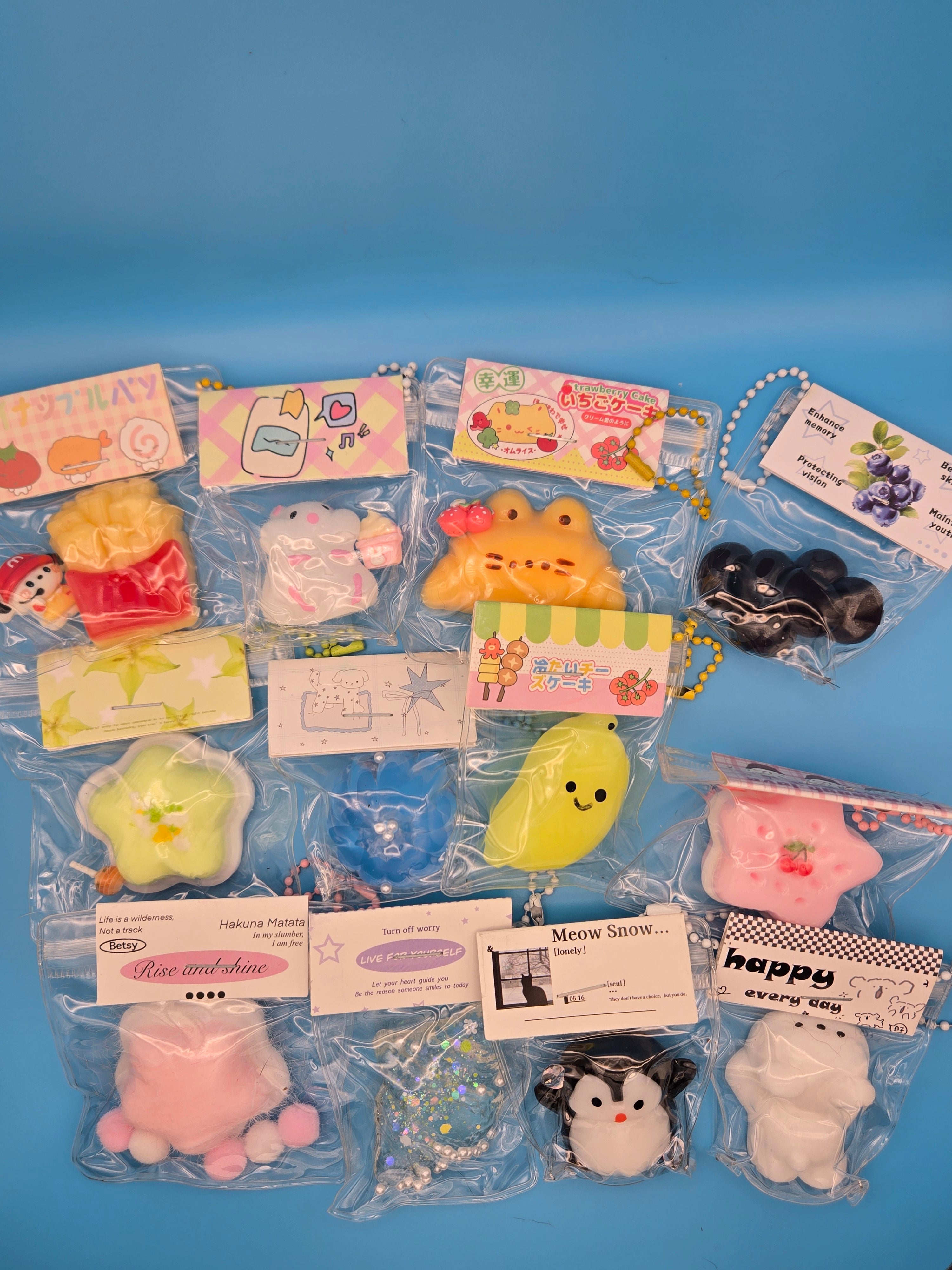 Mystery Mini Squishy Charm | Cute Kawaii Sensory Collectible