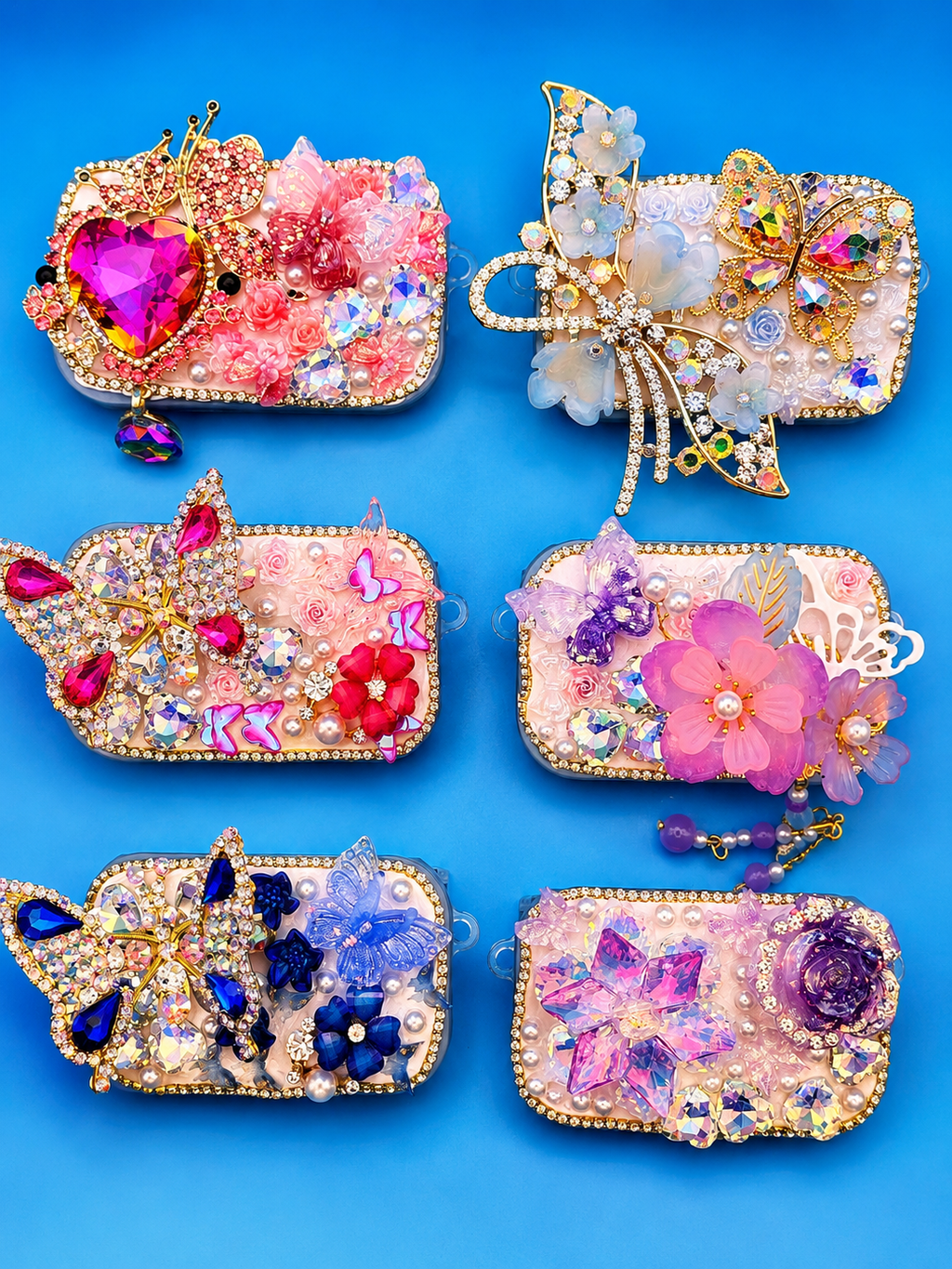 Luxury Phone Clip with Built-In Mirror | Handmade Kawaii Phone Accessory