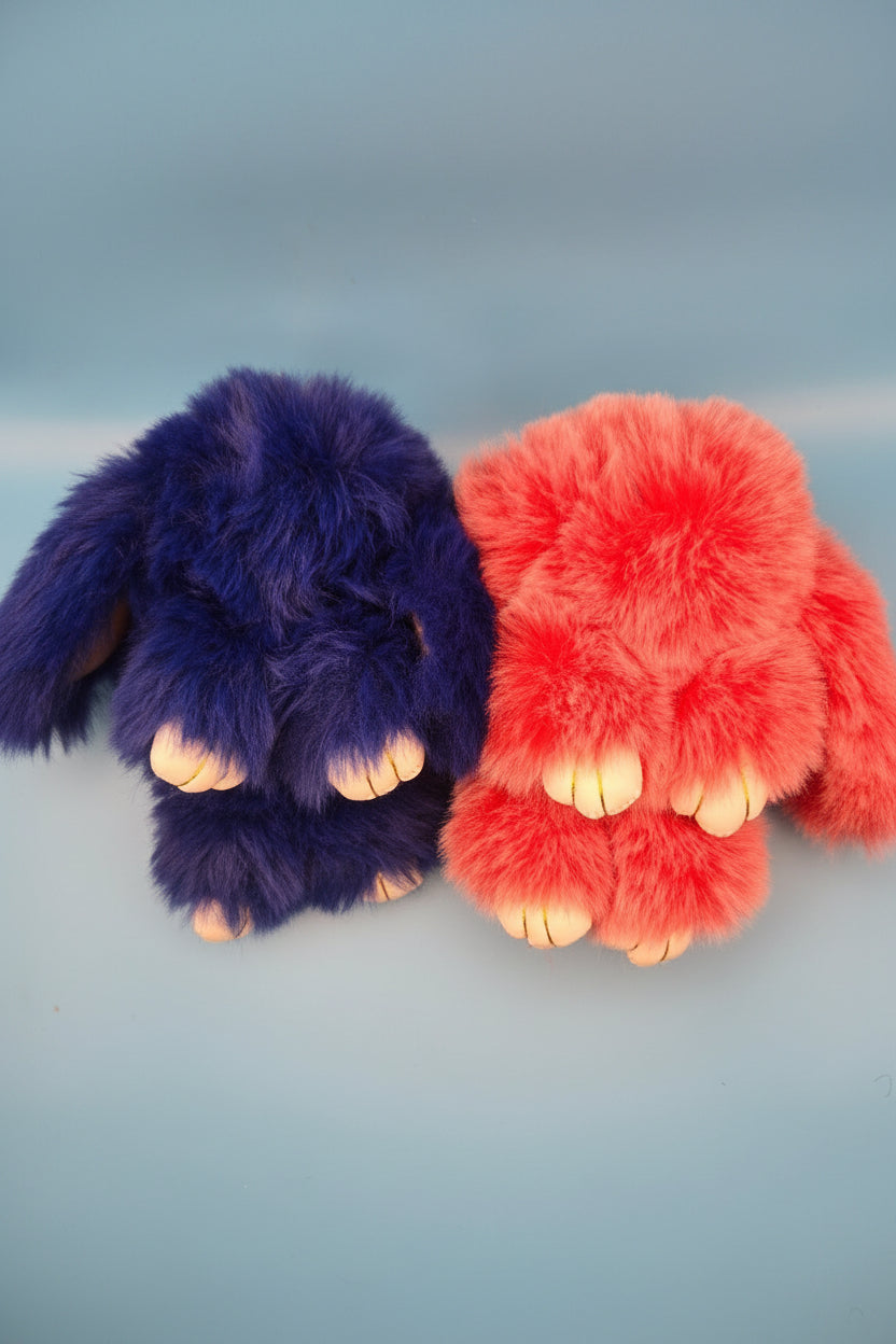 Fuzzy Bunny Plush Bag Charm | Cute Plush Bunny Keychain | Kawaii Backpack Charm | Purse Charm | Bunny Gift