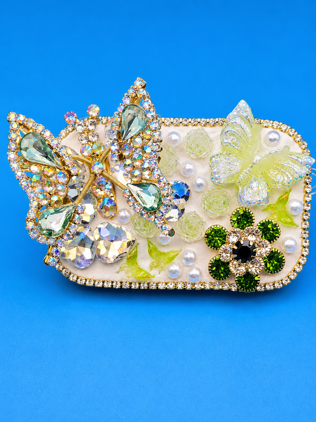Luxury Phone Clip with Built-In Mirror | Handmade Kawaii Phone Accessory
