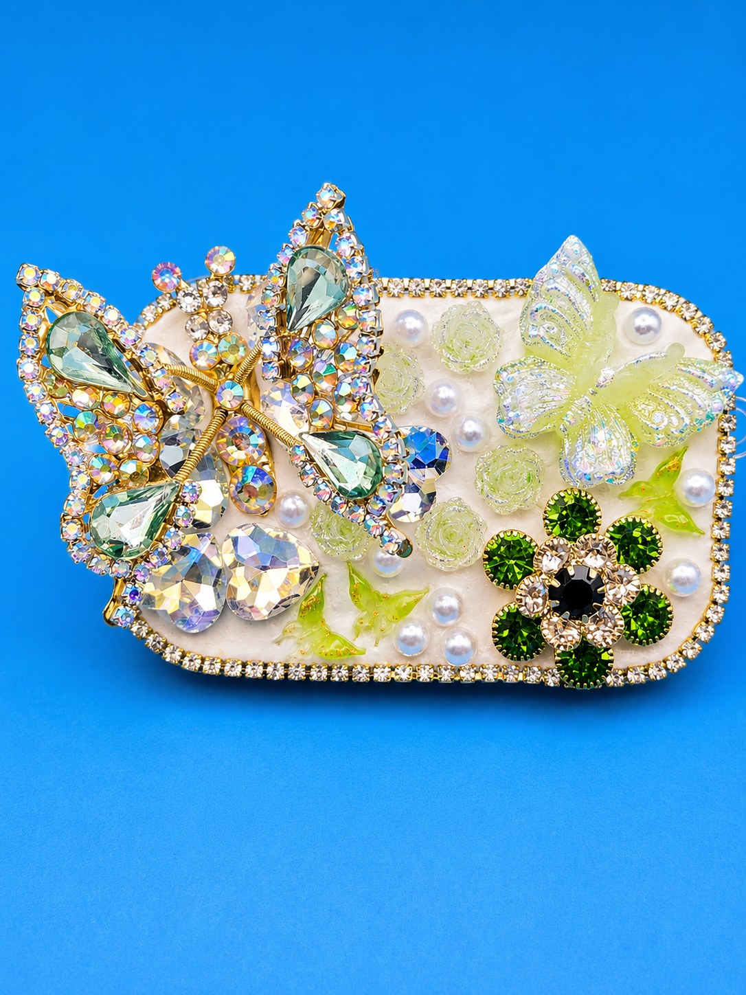 Luxury Phone Clip with Built-In Mirror | Handmade Kawaii Phone Accessory