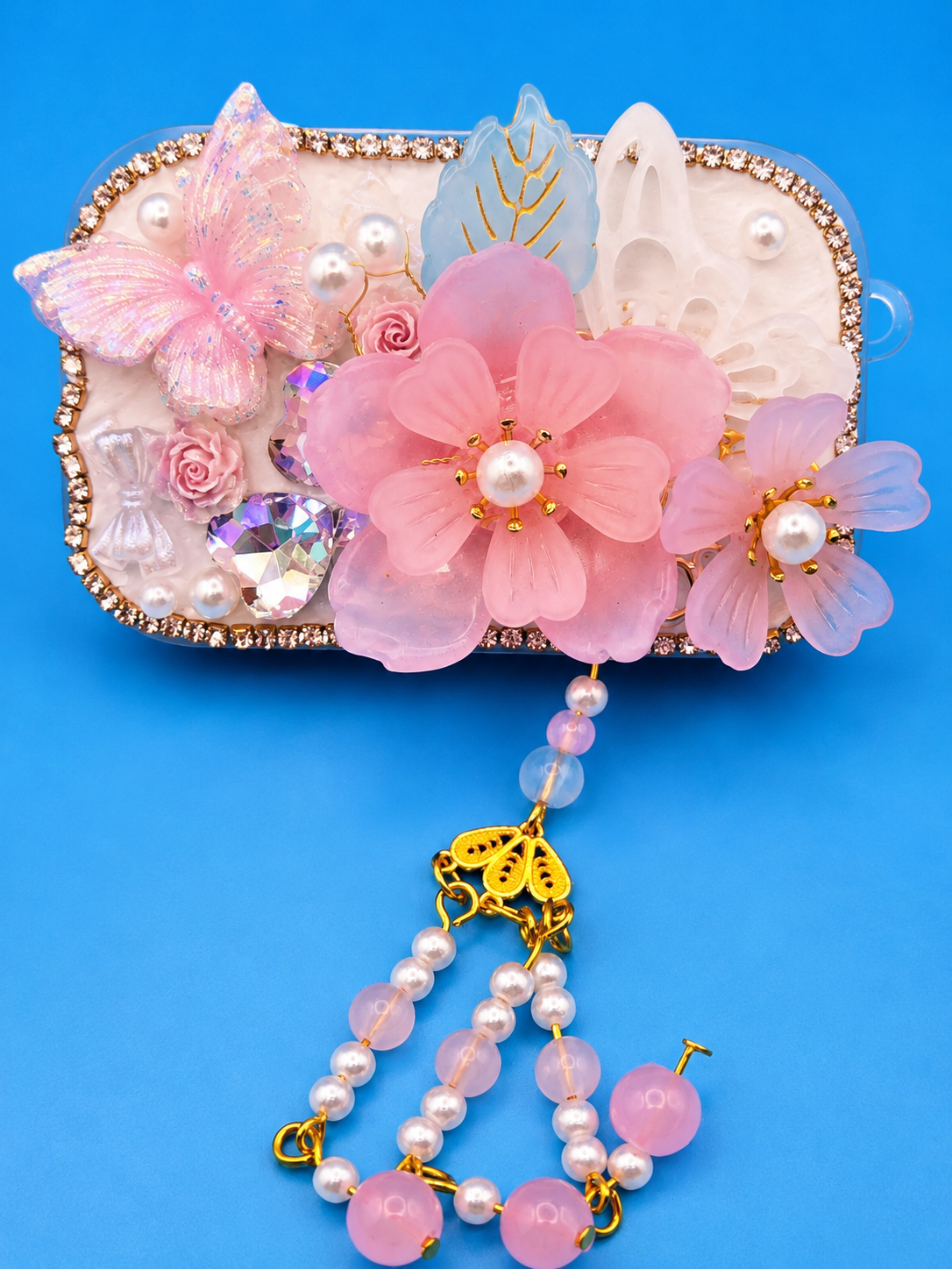 Luxury Phone Clip with Built-In Mirror | Handmade Kawaii Phone Accessory