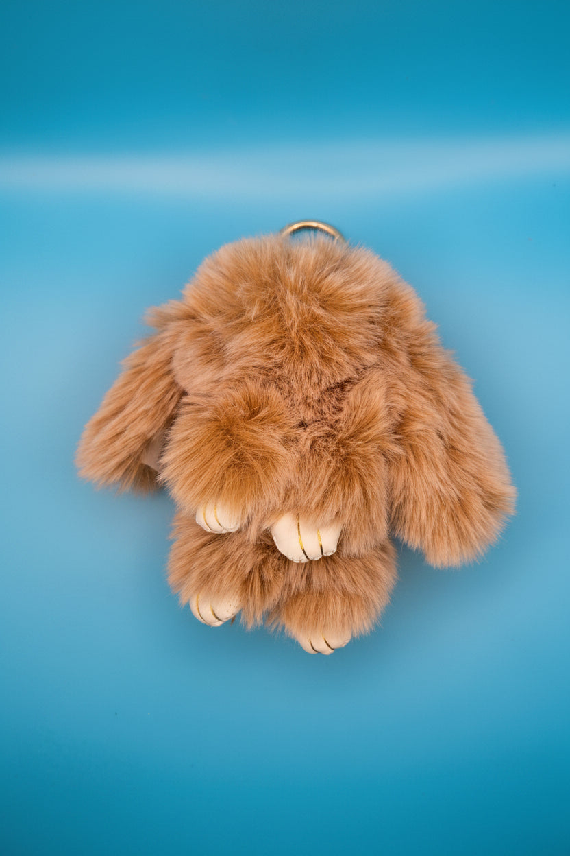 Fuzzy Bunny Plush Bag Charm | Cute Plush Bunny Keychain | Kawaii Backpack Charm | Purse Charm | Bunny Gift