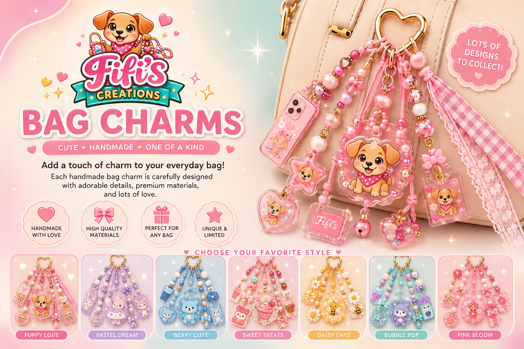 Handmade Kawaii Bag Charm | Cute Purse Charm | Coquette Backpack Charm | Beaded Keychain Accessory | Luxury Bag Charm