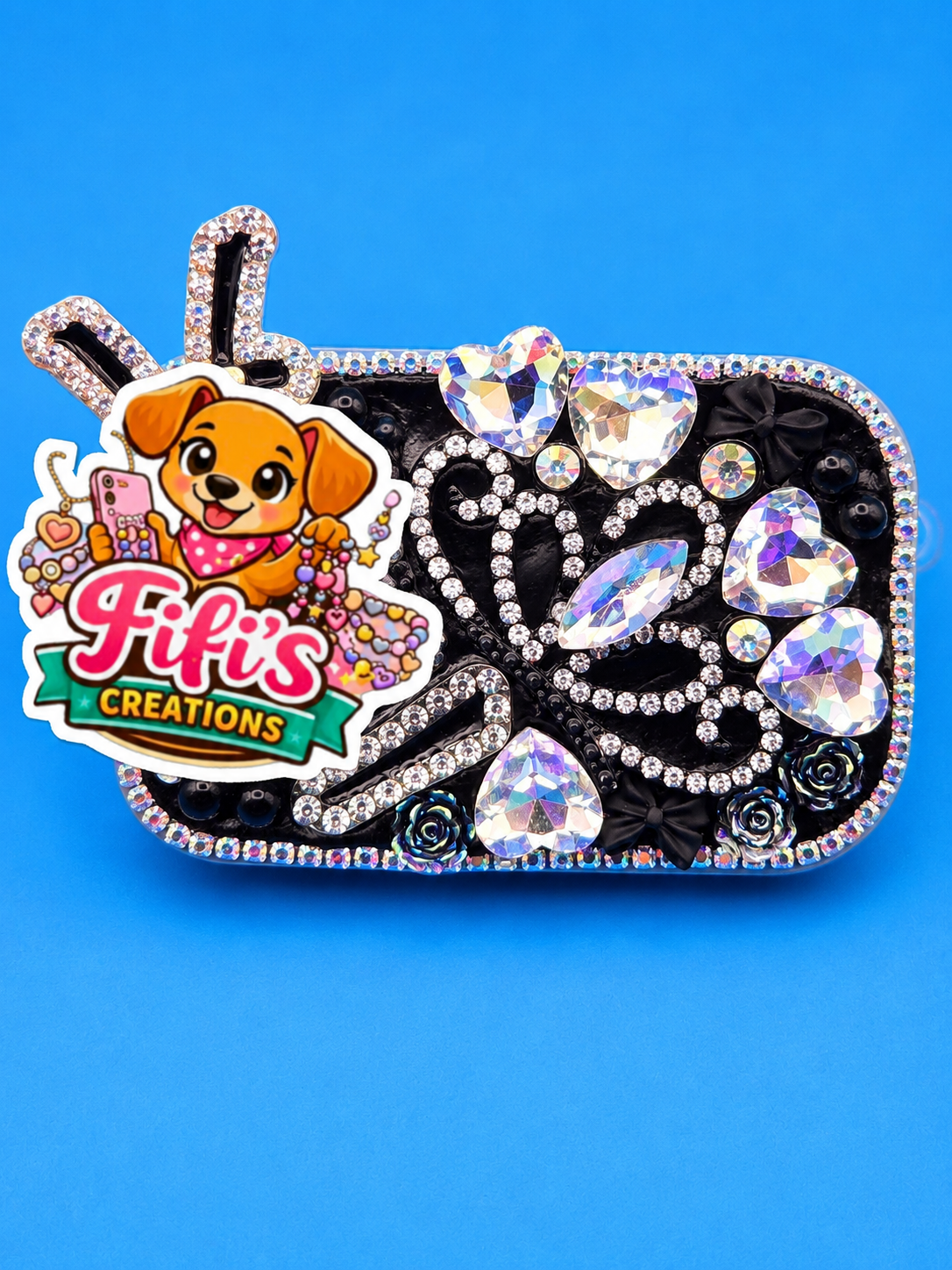 Luxury Phone Clip with Built-In Mirror | Handmade Kawaii Phone Accessory
