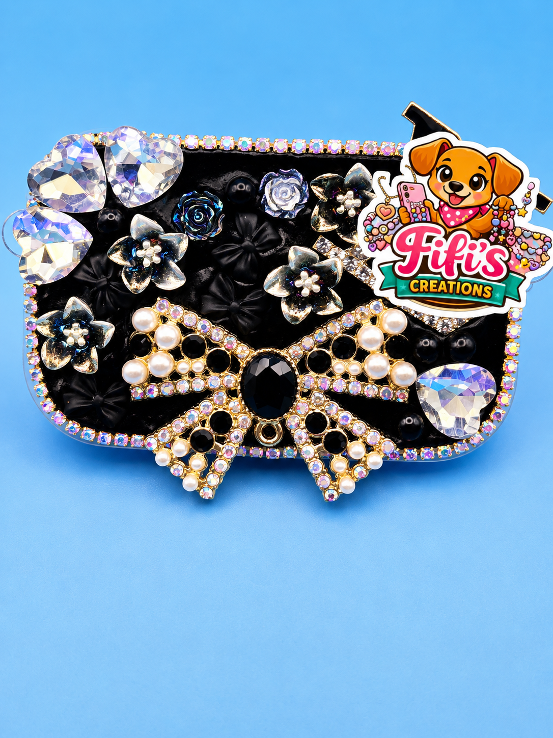 Luxury Phone Clip with Built-In Mirror | Handmade Kawaii Phone Accessory