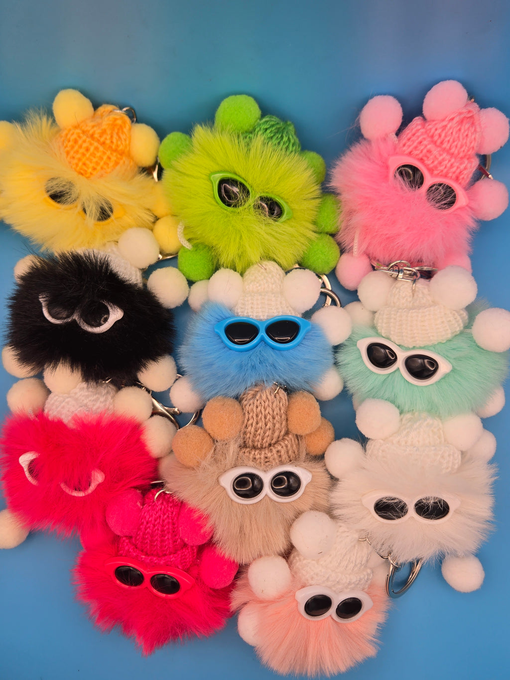Handmade Fuzzy Buddies Plush Keychain | Cute Kawaii Bag Charm | Mystery Plush Gift