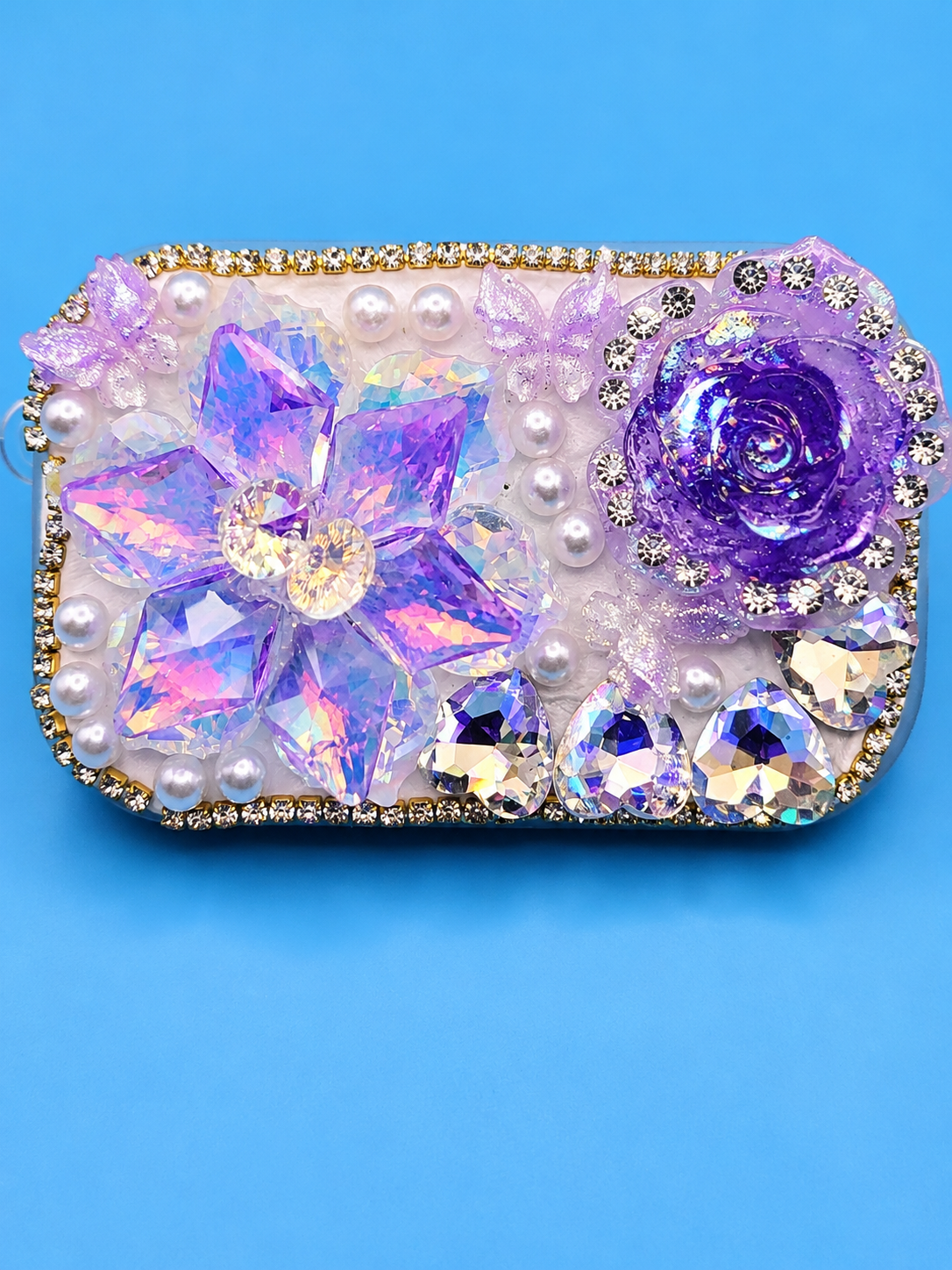 Luxury Phone Clip with Built-In Mirror | Handmade Kawaii Phone Accessory